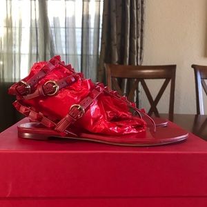 Valentino Garavani Red Rockstud sandals in 8.5